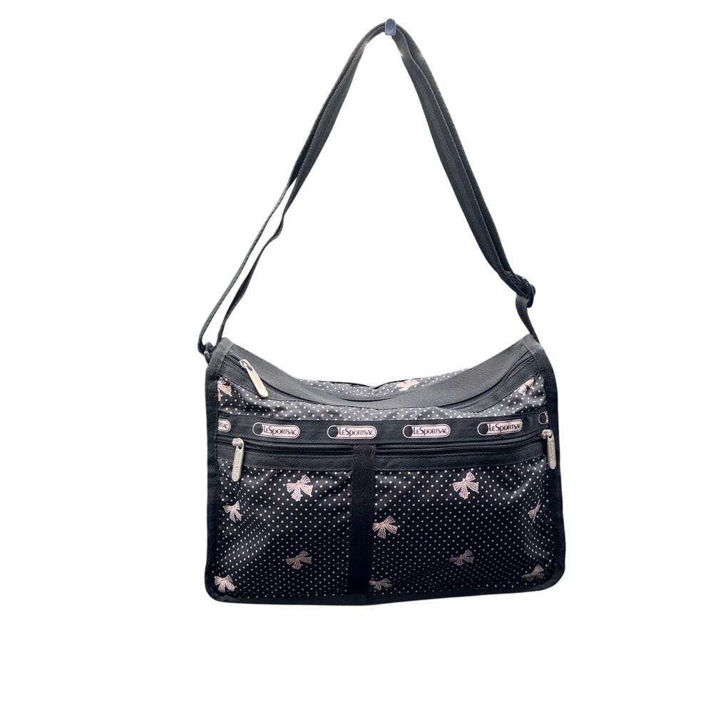 LeSportsac Bow Polka Dot Crossbody Bag w Matching Zip Pouch